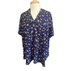 LUSH Floral Print Blouse Top, Size 1X